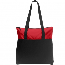 Port Authority BG407 Zip-Top Convention Tote - Red/Black