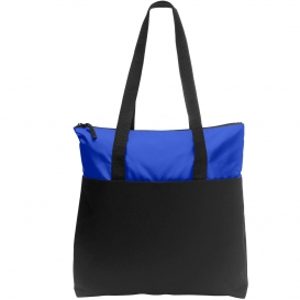 Port Authority BG407 Zip-Top Convention Tote - Royal/Black