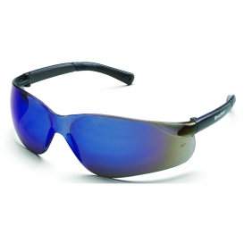 Crews BK118 BearKat Safety Glasses - Gray Temples - Blue Mirror Lens
