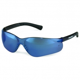 Crews BK318 BearKat 3 Safety Glasses - Black Temples - Blue Mirror Lens