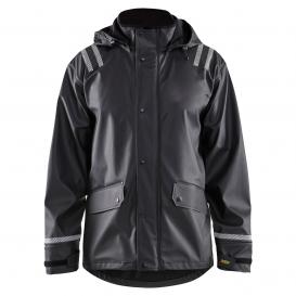 Blaklader 4317 Hooded Rain Jacket with Reflective Details - Black