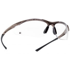 Bolle 40044 Contour Safety Glasses - Dark Gunmetal Frame - Clear Anti-Fog Lens