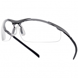 Bolle 40049 Contour Metal Safety Glasses - Silver Metal Temples - Clear Anti-fog Lens