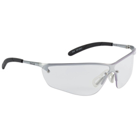 Bolle 40073 Silium Safety Glasses - Silver Metal Temples - Clear Anti-Fog Lens