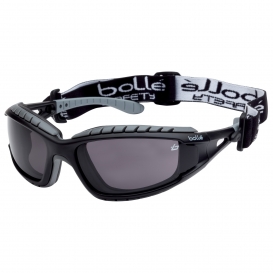 Bolle 40086 Tracker Safety Glasses/Goggles - Black/Grey Temples - Smoke Anti-Fog Lens