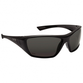 Bolle 40150 Hustler Safety Glasses - Black Temples - Smoke Polarized Lens