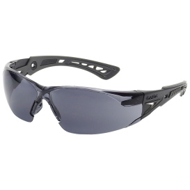 Bolle 40208 Rush+ Safety Glasses - Black/Grey Temples - Smoke Platinum Anti-Fog Lens