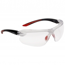 Bolle 40223 IRI-S Safety Glasses - Red/Black Temples - Clear Platinum Anti-Fog Lens