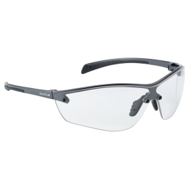 Bolle 40237 Silium+ Safety Glasses - Gunmetal/Black Temples - Clear Platinum Anti-Fog Lens
