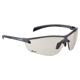 Bolle 40239 Silium+ Safety Glasses - Gunmetal/Black Temples - CSP Platinum Anti-Fog Lens
