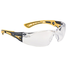 Bolle 40245 Rush+ Safety Glasses - Yellow/Blue Temples - CSP Platinum Anti-Fog Lens