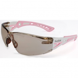Bolle 40249 Rush+ Small Safety Glasses - Pink/White Temples - CSP Platinum Anti-Fog Lens