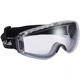 Bolle 40274 Pilot Safety Goggles - Black/Gray Frame - Clear Platinum Anti-Fog Lens