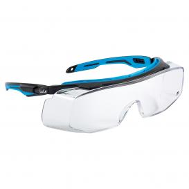 Bolle 40306 Tryon OTG Safety Glasses - Black/Blue Frame - Clear Platinum Anti-Fog Lens