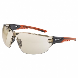 Bolle NESSPCSP Ness+ Safety Glasses - Orange/BlackTemples - CSP Platinum Anti-fog Lens