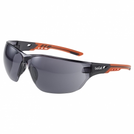 Bolle NESSPPSF Ness+ Safety Glasses - Orange/Gray Temples - Smoke Platinum Anti-fog Lens