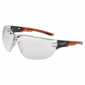 Bolle NESSPPSI Ness+ Safety Glasses - Orange/Gray Temples - Clear Platinum Anti-fog Lens