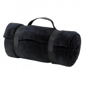 Port Authority BP10 Value Fleece Blanket with Strap - Black