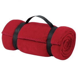 Port Authority BP10 Value Fleece Blanket with Strap - Red