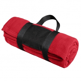 Port Authority BP20 Fleece Blanket with Carrying Strap - True Red