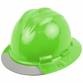 Bullard AVHGRG AboveView Full Brim Hard Hat - Ratchet Suspension - Hi-Viz Green - Grey Visor