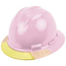Bullard AVLPBY AboveView Full Brim Hard Hat - Ratchet Suspension - Light Pink - Yellow Visor