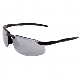 Bullhead BH1067 Swordfish Safety Glasses - Black Frame - Silver Mirror Lens