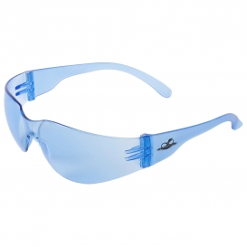 Bullhead BH125 Torrent Safety Glasses - Blue Temples - Light Blue Lens