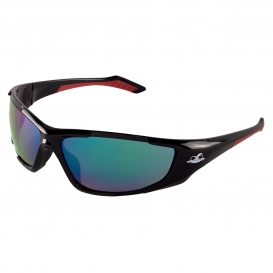 Bullhead BH1251612 Javelin Safety Glasses - Black Frame - Green Polarized Mirror Lens