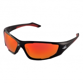 Bullhead BH12610 Javelin Safety Glasses - Black Frame - Red Mirror Lens