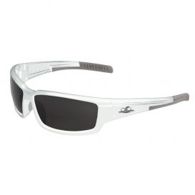 Bullhead BH14183AF Maki Safety Glasses - White Frame - Smoke Anti-Fog Lens