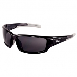 Bullhead BH1433PFT Maki Safety Glasses - Black Frame - Smoke PFT Anti-Fog Lens