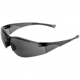 Bullhead Safety BH2333 Flathead Safety Glasses - Black Frame - Smoke Lens