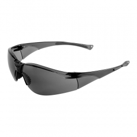 Bullhead Safety BH2333AF Flathead Safety Glasses - Black Frame - Smoke Anti-Fog Lens