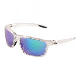 Bullhead BH27116AF Pompano Safety Glasses - Clear Frame - Green Mirror Anti-Fog Lens