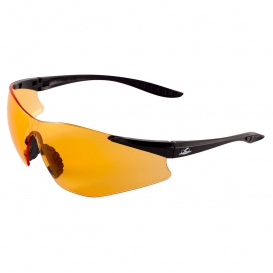 Bullhead BH7615AF Snipefish Safety Glasses - Black Temples - Orange Anti-Fog Lens