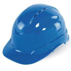 Bullhead HH-C3 Vented Cap Style Hard Hat - 6-Point Ratchet Suspension - Blue 