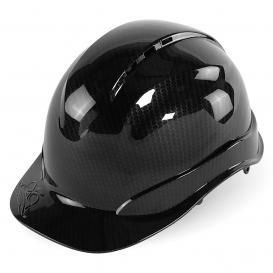 Bullhead HH-C3 Vented Cap Style Hard Hat - 6-Point Ratchet Suspension - Shiny Black Graphite