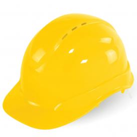 Bullhead HH-C3 Vented Cap Style Hard Hat - 6-Point Ratchet Suspension - Yellow