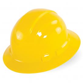 Bullhead HH-F1 Full Brim Hard Hat - 6-Point Ratchet Suspension - Yellow