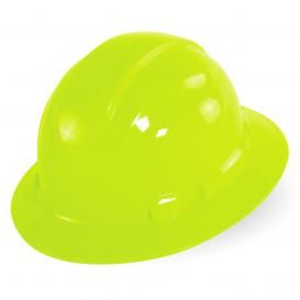 Bullhead HH-F1 Full Brim Hard Hat - 6-Point Ratchet Suspension - High-Visibility Yellow/Green