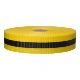 Yellow-Black Woven Barricade Ribbon