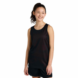 Sport-Tek YST5000 Youth PosiCharge Reversible Mesh Tank - Black/Deep Red