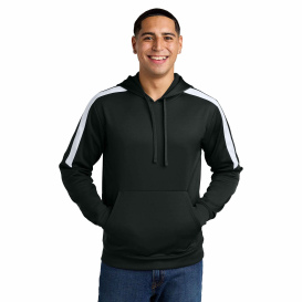 Sport-Tek ST255 Sport-Wick Fleece United Pullover Hoodie - Black/White