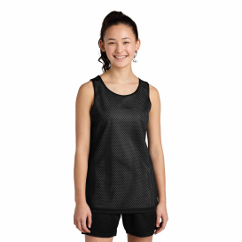 Sport-Tek YST5000 Youth PosiCharge Reversible Mesh Tank - Black/White