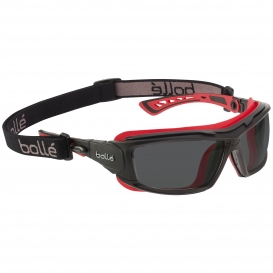 Bolle 40300 Ultim8 Safety Glasses/Goggles - Black/Red Temples - Smoke Platinum Anti-Fog Lens