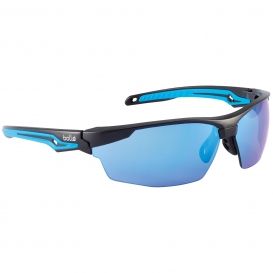 Bolle 40304 Tryon Safety Glasses - Black/Blue Frame - Smoke with Blue Flash Lens