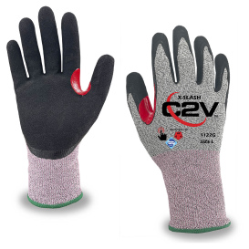 C2V X-Slash 1122G Cut Level A5 Engineered HPPE Gloves - Nitrile Coated - Gray