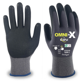 C2V Omni FLX 2151G Premium Nylon/Spandex Shell Gloves - Nitrile Dotted