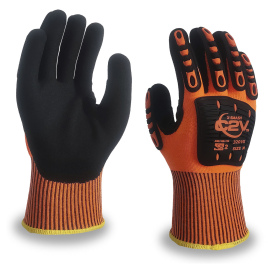 C2V X-Smash 3201G Impact Resistant Polyester Shell Gloves - Sandy Nitrile Coated 